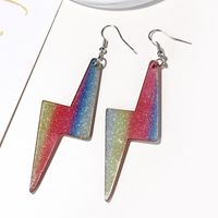 New Three-dimensional Color Lightning Earrings Exaggerated Acrylic Earrings Creative Fun Jewelry main image 2