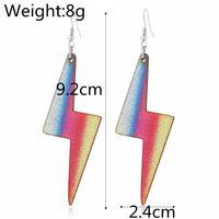 New Three-dimensional Color Lightning Earrings Exaggerated Acrylic Earrings Creative Fun Jewelry main image 3