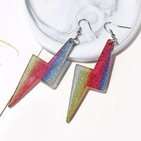 New Three-dimensional Color Lightning Earrings Exaggerated Acrylic Earrings Creative Fun Jewelry main image 4