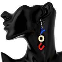 Missyou Asymmetric Acrylic Alphabet Earrings Fashion Color Temperament Stud Earrings main image 6