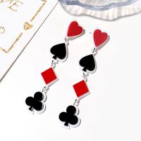 Nuevo Acrílico Poker Heart Square Plum Blossom Pendientes Largos Pendientes Fashion Lucky Stud Pendientes main image 1