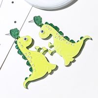 Cute Cute Pet Aretes Fashion Cartoon Monster Green Dinosaur Aretes Female main image 1