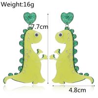 Cute Cute Pet Aretes Fashion Cartoon Monster Green Dinosaur Aretes Female main image 3