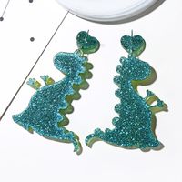 Cute Cute Pet Earrings Fashion Cartoon Monster Green Dinosaur Earrings Female main image 5