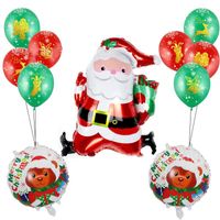 New Santa Aluminum Film Balloon Christmas Supplies Atmosphere Layout Holiday Balloon Set main image 4