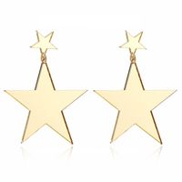 Fashion Gold Acrylic Five-pointed Star Earrings Creative Long Earrings sku image 1
