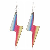 New Three-dimensional Color Lightning Earrings Exaggerated Acrylic Earrings Creative Fun Jewelry sku image 1