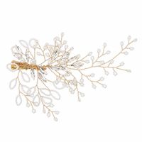 Simple Handmade Metal Side Clip Rhinestone Rice Beads Flower Duckbill Hairpin Bride Pearl Tiara Hair Accessories main image 1