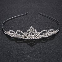 Bridal Jewelry Tiara Hair Accessories Rhinestone Crown Simple Style Bridal Jewelry main image 3