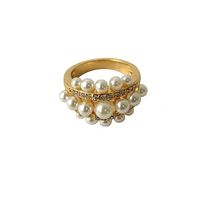 Luxury Ring Micro-set Diamond With Pearl Ring Copper main image 6