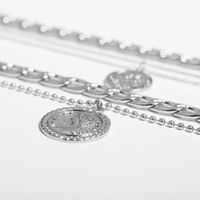 Jewelry Geometric Thick Chain Item Decoration Female Retro Portrait Coin Multi-layer Tassel Necklace main image 4