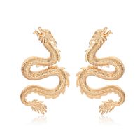 Creative Heart-shaped Micro-set Earrings Geometric Zircon Dragon-shaped Earrings main image 3