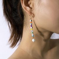 Koreanische Mode Niedliche Buchstaben Speziell Geformte Perlen Lange Ohrringe Dongdaemun Den Gleichen Stil Süße Mädchen Ohrringe Frauen main image 1
