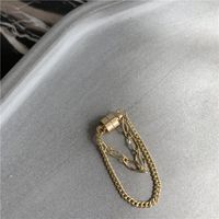 Chain Double Tassel Single Male And Female Wild Earrings main image 6