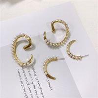 Pearl-wound Hovering Snake Front Insert Earrings sku image 1