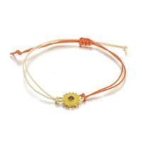 Ethnic Style Hand-woven Gold Chrysanthemum Yellow Flower Line Rope Bracelet 3 Piece Set Color Line Rope Bracelet main image 5