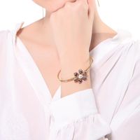 Creative Diamant Coloré Petite Fleur Ouvert Réglable Bracelet Femelle Japonais Et Coréen Style Doux Fille Ins Style Accessoires Ms006 main image 5
