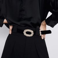 Alloy Diamond Suede Belt Casual Wild Belt Ins Wind Clothing Accessories main image 1