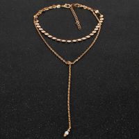 Simple Volkswagen Double Layer Necklace Sequins Long Tassel Necklace main image 3