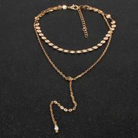 Simple Volkswagen Double Layer Necklace Sequins Long Tassel Necklace main image 4