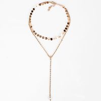 Simple Volkswagen Double Layer Necklace Sequins Long Tassel Necklace main image 5