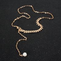 Individual Fish Bone Clavicle Chain Fashion Imitation Pearl Pendant Necklace Necklace Female main image 3