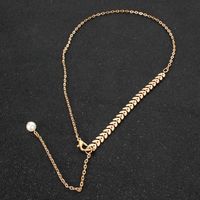 Individual Fish Bone Clavicle Chain Fashion Imitation Pearl Pendant Necklace Necklace Female main image 4