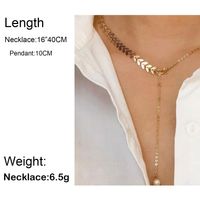 Individual Fish Bone Clavicle Chain Fashion Imitation Pearl Pendant Necklace Necklace Female main image 6