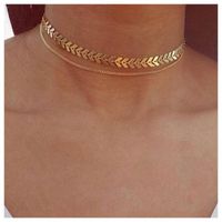 Temperament Personality Fishbone Aircraft Chain Clavicle Chain Hot Short Necklace Female main image 1