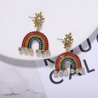 Earrings Alloy Diamond Small Rainbow Earrings Fashion Colorful Earrings Accessories main image 6