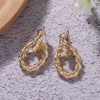 The Same Paragraph Alloy Earrings Europe And The New Plated Oval Earrings Retro Wind Ear Accessories main image 3