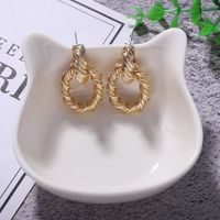 The Same Paragraph Alloy Earrings Europe And The New Plated Oval Earrings Retro Wind Ear Accessories main image 4