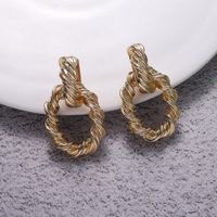 The Same Paragraph Alloy Earrings Europe And The New Plated Oval Earrings Retro Wind Ear Accessories main image 5