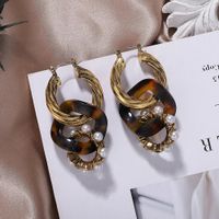 Alloy Pearl Plate Earrings Fashion Retro Heavy Metal Earrings Accessories Temperament Jewelry Accessories main image 4