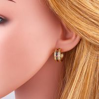 C-shaped Ear Ring Ins Net Red Color Zircon Earrings High-end Earrings main image 6