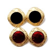 Aretes Para Mujer De Moda Rojo Negro Square Round Drops 925 Aretes De Plata Retro main image 6