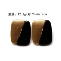 Rectangular Gold And Silver Two-color Stitching Stud Earrings Fashion Design Ear Stud Earrings main image 1