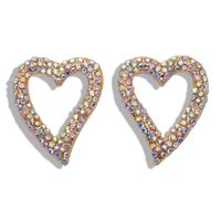 Baub Gleiche Diamant-herz-ohrringe Aus Legierung Koreanische Neue Metall-ohrringe Einfache Und Modische Ohrringe Großhandel sku image 1