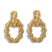 The Same Paragraph Alloy Earrings Europe And The New Plated Oval Earrings Retro Wind Ear Accessories sku image 2
