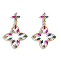 New Rhinestone Earrings Temperament Simple Birthday Gift Jewelry Wild Metal Earrings Fashion sku image 1