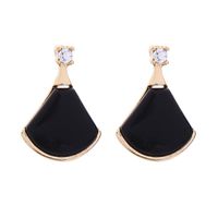 Aretes Para Mujer Geométricos De Malaquita En Forma De Abanico S925 Pendientes De Plata Pendientes De Concha De Temperamento Femenino Nuevo sku image 1