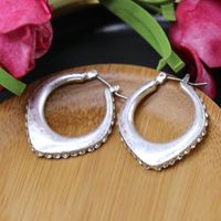 Jewelry Matte Gold Silver Stud Earrings Simple Hollow Diamond Earrings Wild Fashion Earrings sku image 1