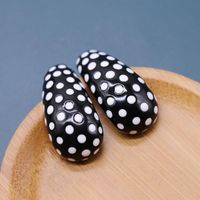 Colorful Earrings, Colored Dots, Oil Earrings, Black And Red Fashion Earrings sku image 1