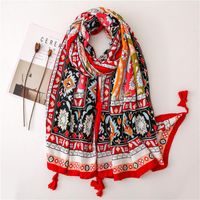 Nepal Dual-use Scarf National Wind Tassel Shawl Air Conditioning Shawl Female Summer Seaside Holiday Beach Print Scarf main image 2