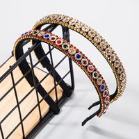 Korean Version Of The Imported Headband Women&#39;s Color Rhinestones Super Flash Simple Temperament Wild Europe And The United States Party Alloy Headband Hair Accessories main image 2