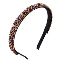 Korean Version Of The Imported Headband Women&#39;s Color Rhinestones Super Flash Simple Temperament Wild Europe And The United States Party Alloy Headband Hair Accessories main image 3