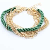 Wholesale Fashion Hand-woven Bracelet Jewelry Multi-layer Leather Rope Twist Bracelet main image 2