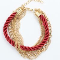 Wholesale Fashion Hand-woven Bracelet Jewelry Multi-layer Leather Rope Twist Bracelet main image 3