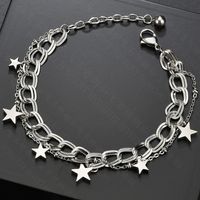 Fashion Wild Smooth Five-pointed Star Titanium Steel Bracelet Women&#39;s main image 5