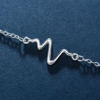 Minimalist Couple Heartbeat Bracelet Ecg Wave Bracelet Anklet O Word Chain Female Hand Jewelry main image 3